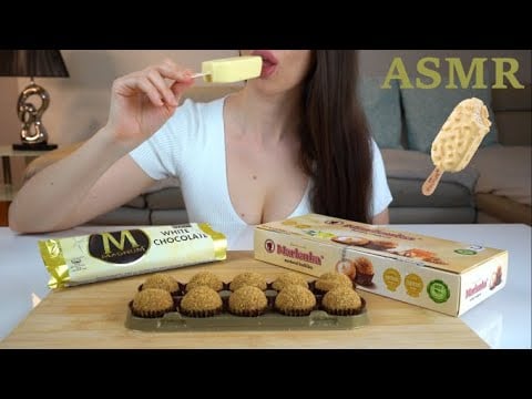 ASMR | Magnum Ice-cream Desert & Honey Nuggets | EATING SOUNDS | No Talking | Lady M. ASMR