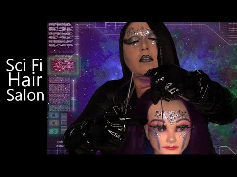 ASMR Sci Fi | Haircut, PVC Gloves, Real Hair, Hair Brushing | Space Travel Hair Salon
