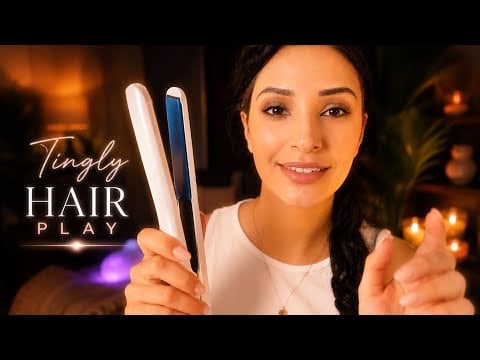 ASMR Hair Brushing & Hair Styling for Sleep (Realistic Hair Play)