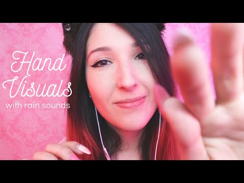 ASMR - SLEEPY VISUALS ~ Slow Hand Movments & Rain Sounds w/ Gentle Whispers ~