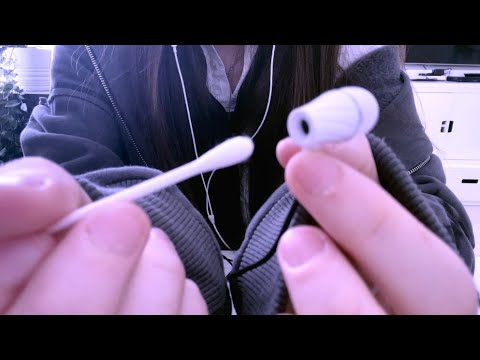 ASMR ⋆｡ﾟ☁︎｡⋆ new earphone mics! ♡  intense ear cleaning sounds, other triggers & whispering