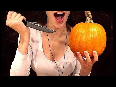 ASMR Pumpkin Carving & Tapping Sounds 🎃 #HalloweenASMR ♥ [RECOVERED VIDEO]