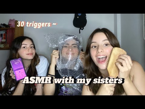 ASMR | 30 triggers with my sisters ✨ | tapping, lid sounds, liquid, and more!