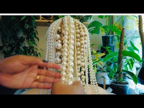 ASMR PLAYING YOUR PEARL HAIR | Pearls Triggers | Pearls Tingles for Deep sleep  🛌 😴 No Talking video