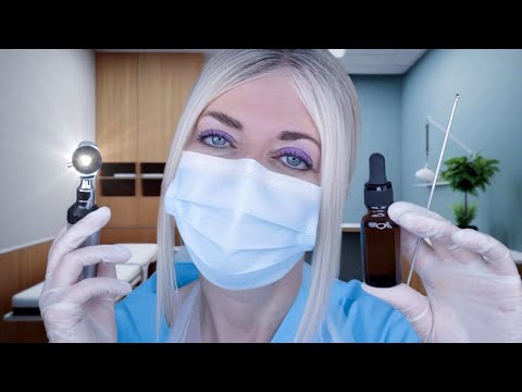 ASMR Ear Exam & Deep Ear Cleaning - Impacted Wax - Otoscope, Fizzy Drops, Brushing, Picking, Gloves