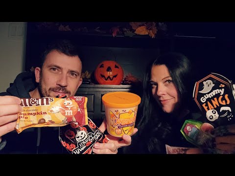 ASMR- Halloween Candy Haul/Taste Rating 1-5  (Ft. The Hubs) 🎃🍬