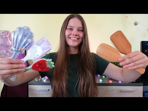 ASMR Wet Hair Brushing & Whispered Talking about My Business
