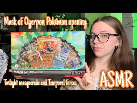 ASMR Mask of Ogerpon premium collection Pokémon unboxing | Twilight masquerade and Temporal forces 