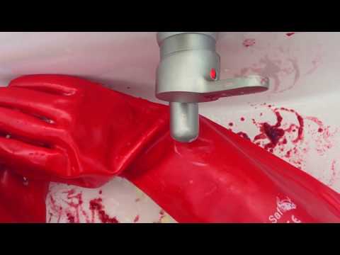RUBBER GLOVES ⭕⭐ messy⭐ cleaning⭐ scrub my long rubber gloves [[ASMR]]