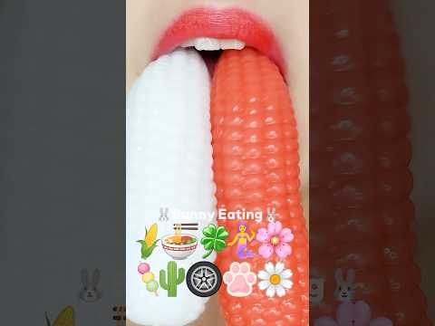 red jelly emoji eating sounds 빨간색 젤리 이모지 먹방 asmr mukbang (sped up)