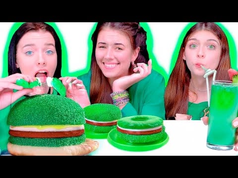 ASMR Green Food Challenges Party | Best Compilation
