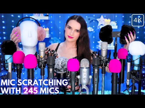 ASMR Mic Scratching with 245 MICS 😱 FOR REAL! 🩷 No Talking for Sleep 😴 4K