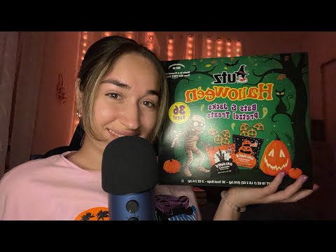 🎃 Halloween Pretzel Box | ASMR Sleep Tingles | Whispered, Clicking, Tapping, Letter Tracing 🎃