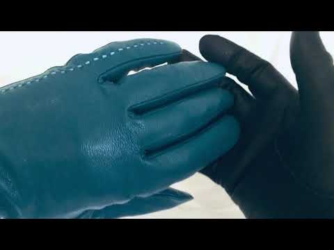 LEATHER GLOVES 웃❤유 BLACK & BLUE -`ღ´-  [[ASMR]]