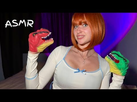 ASMR Tiny Dinosaurs on My Hands 🦖✨ Relaxing mouth sounds, tingles