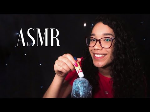 ASMR PLÁSTICO E COLA NO MICROFONE