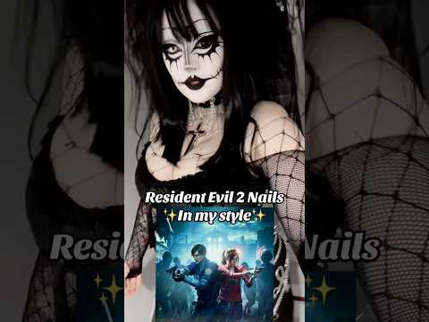 Resident evil 2 nails in my style #longnails #junknails #residentevil2