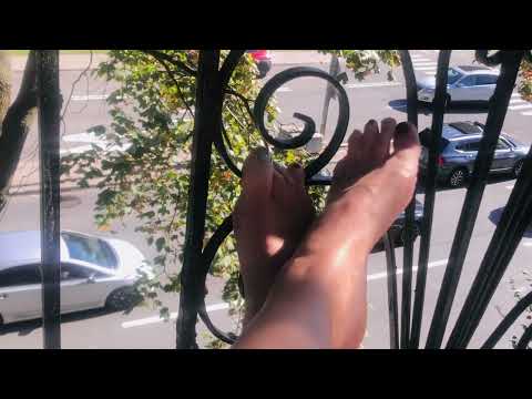 ASMR bare feet on balcony