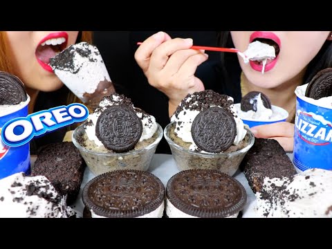 ASMR OREO PARTY (CAKES, ICE CREAM, BLIZZARDS, CONES)오레오 리얼사운드 먹방 | Kim&Liz ASMR