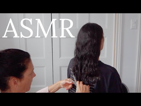 HAIRCUT trim by my mom ✂️| ASMR