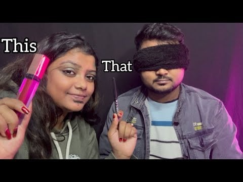 ASMR | This Or That Blindfold Makeup With My Husband | 🤭❤