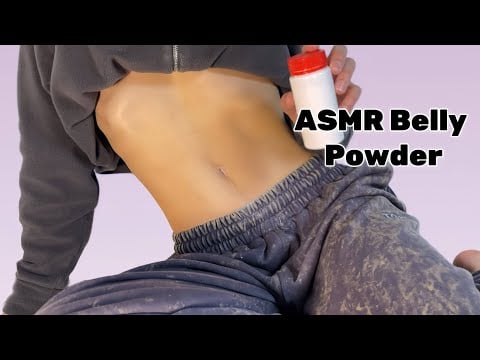 [4K USA] ASMR Belly Powder Play (rubbing, tapping, scratching)