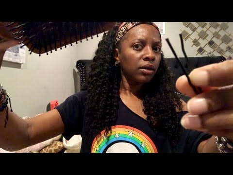 ASMR 🎀 Big Sis Hair Play Before Bed - Wrapping Your Silk Press