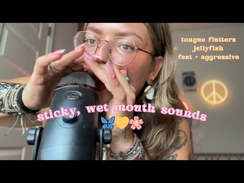 ASMR- Sticky, Wet Mouth Sounds Fast & Aggressive Style🚀 Hand Movements, Tongue Flutters, Long Nails
