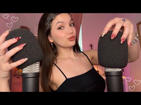 ASMR | Ear to Ear Fast and Aggressive Mouth Sounds, Hand Sounds and Foam Mic Scratching
