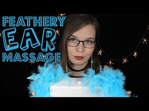 Feathery Ear Massage 💙 Stroking, Cupping, Whispers | Binaural HD ASMR