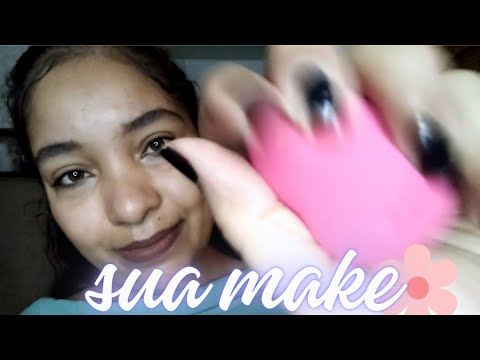 ASMR Roleplay TE MAQUIANDO  🌹 (Com bastante batidinhas na tela com esponjinha)