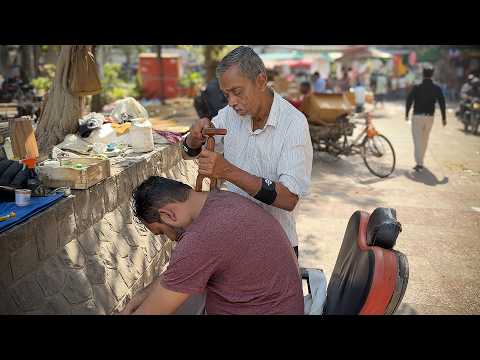 ASMR Barber Waris - Relaxing Thai Tok-sen🔨 Massage in Street (For Anxiety Relief)