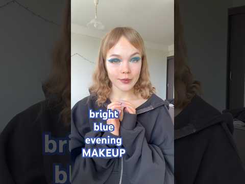 BRIGHT blue evening MAKEUP ideas🫐🦋🖌️Идея вечернего макияжа #makeup #makeuptutorial #art