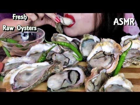 ASMR FRESH RAW OYSTERS EATING SOUNDS MUKBANG