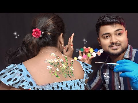 ASMR | My Husband Doing My Relaxing Back Painting | 🎨🫶
