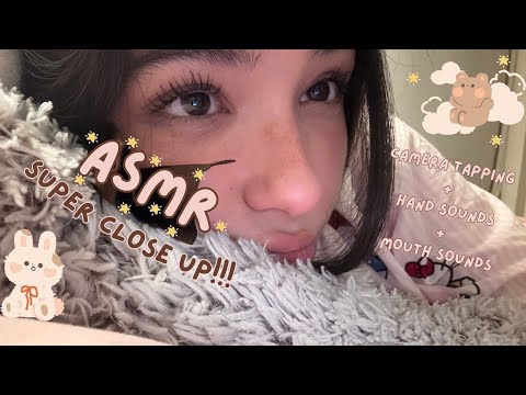 Doing ASMR Until I Fall Asleep 💤🧸🌙  Super Close Up Camera Tapping + Hand Sounds + Mouth Sounds...