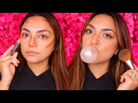 ASMR Bubble Gum While I Do My Makeup 💄 Don’t Judge Me 😏