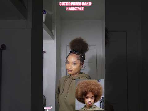 RUBBER BAND HAIRSTYLE BLACK GIRL #naturalhair #curly #thickhair #rubberbandhairstyle