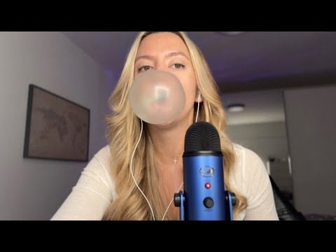 ASMR| EAR TO EAR Gum Chewing/Popping 1h | Hand Movements✨