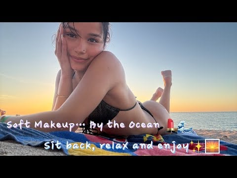 ASMR Doing My Makeup at the Beach 🌊✨ Soft Spoken & Relaxing