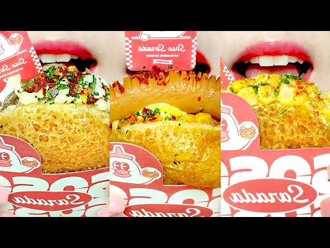ASMR Korean Potato Salad Bread 🥪🍓 MUKBANG 쏘쏘 사라다빵 이모지 먹방 Eating Sounds
