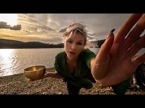 Energy clensing, plucking, sound healing ASMR outdoors in nature