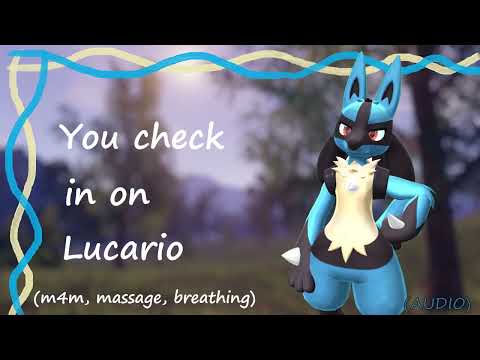 [Furry ASMR] You check in on Lucario REDO [m4m, pt2, massage, breathing]