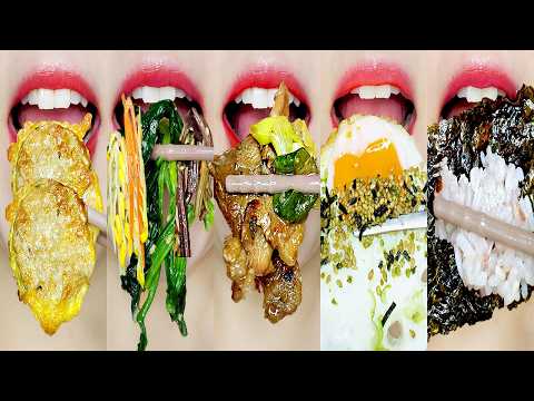 ASMR Korean Home Meal Emoji Food Mukbang 🍚 Bulgogi, Bossam, Kimchi Stew 집밥 이모지 먹방 Eating Sounds