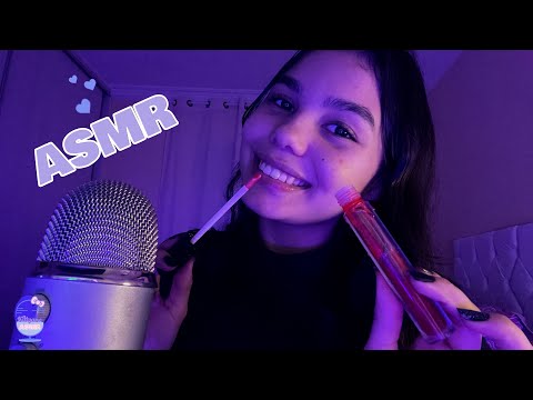 ASMR | GLOSS COMESTÍVEL E PIRULITO QUE EXPLODE NA BOCA 🤤💥💜