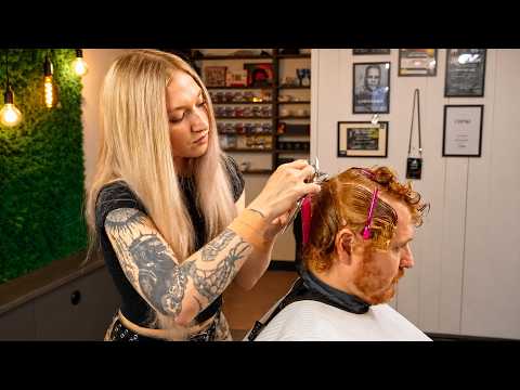 🇷🇺(ASMR) Mesmerizing Beauty & Skill: Blonde Russian Barber Irina’s Meticulous Full Service Ritual