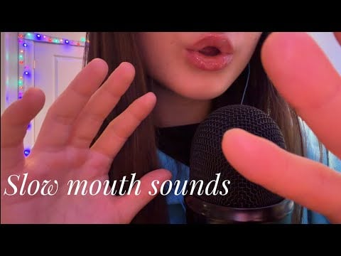 ASMR Slow Mouth Sounds & Hand Movements 💗