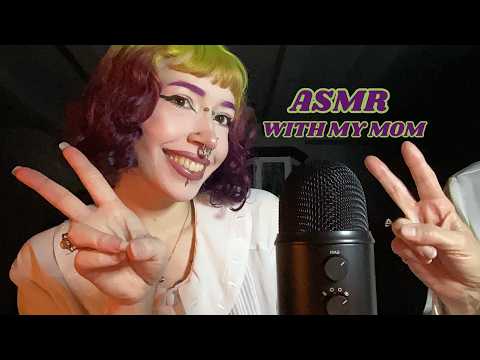 My Mom Does ASMR for the First Time | Tapping, Mic Brushing, Whispering