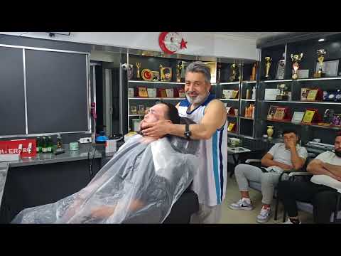 AMAZING RELAXING ASMR MASSAGE AND HAIR AND BEARD CUT WITH MUNUR ONKAN