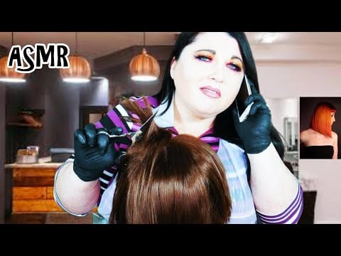 ASMR B*tchy Haircut and Hair Brushing Roleplay (Real Hair, Gossip, Gloves, Plastic Apron, Scissors)